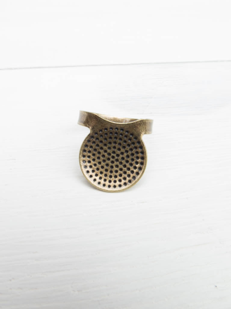 Bronze Metal Sashiko Thimble Sashiko - Snuggly Monkey