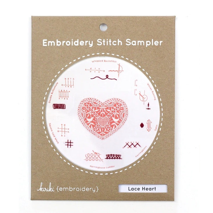 Lace Heart Embroidery Stitch Sampler