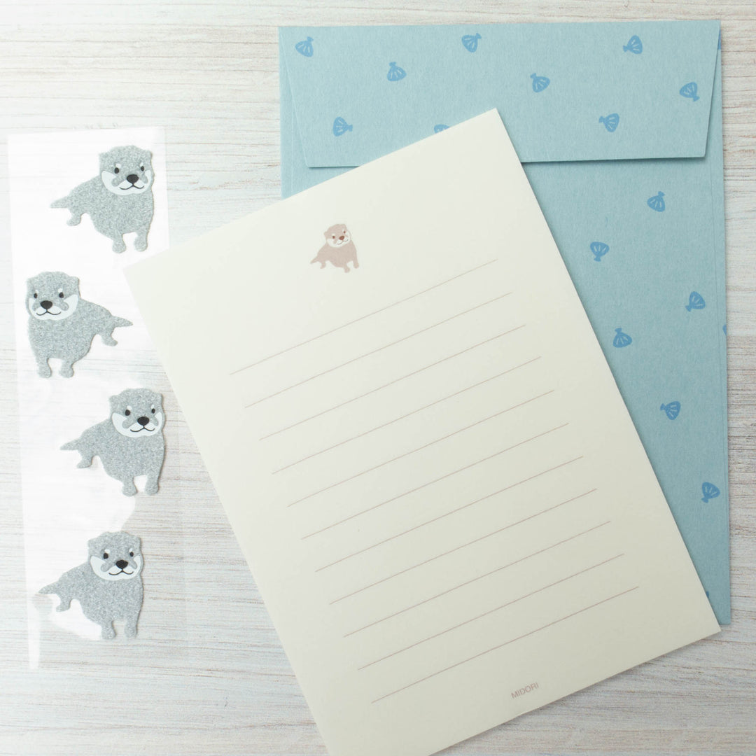 Japanese Letter Writing Set - Otters