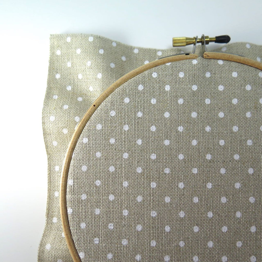 Polka Dot Cross Stitch Linen Fabric (32 count) Fabric - Snuggly Monkey