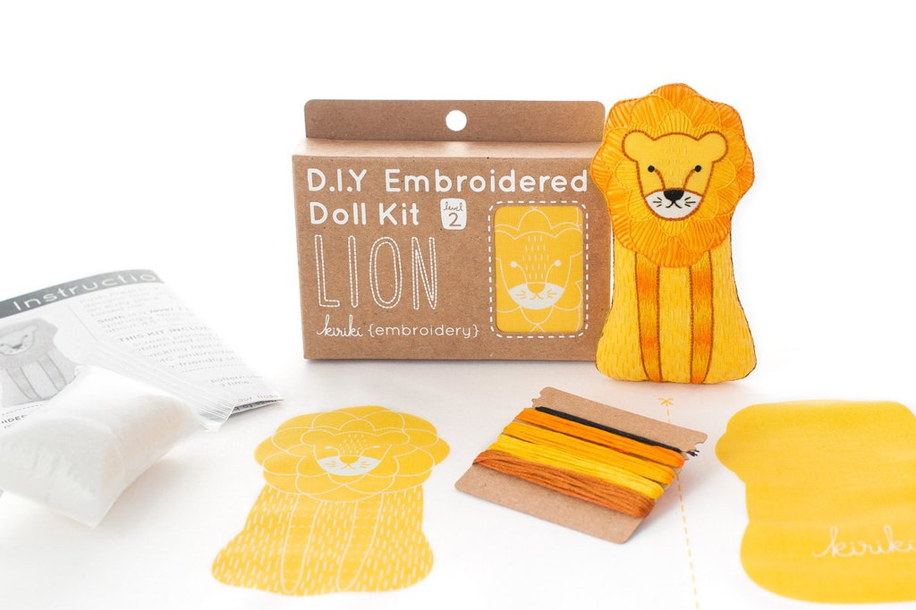 Lion Plushie Embroidery Kit