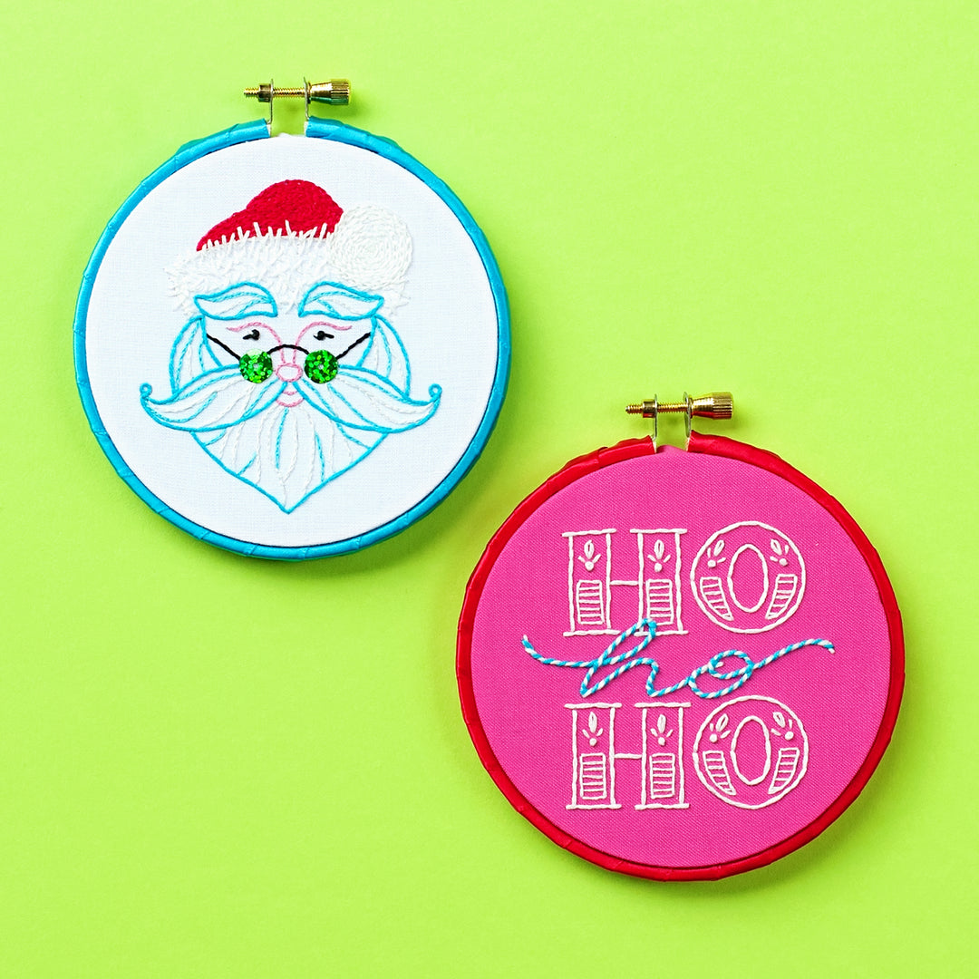 PDF PATTERN - Santa & Ho-Ho Ornaments Embroidery Pattern