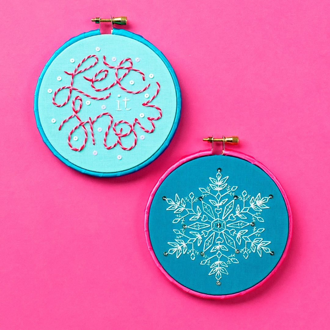 PDF PATTERN - Let it Snow Ornaments Embroidery Pattern