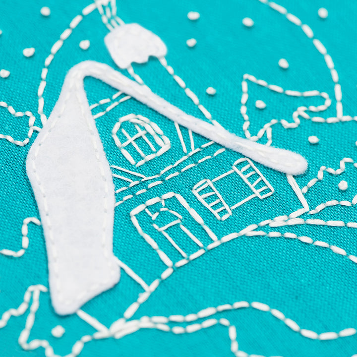 PDF PATTERN - Cottage & Snowflake Embroidery Pattern
