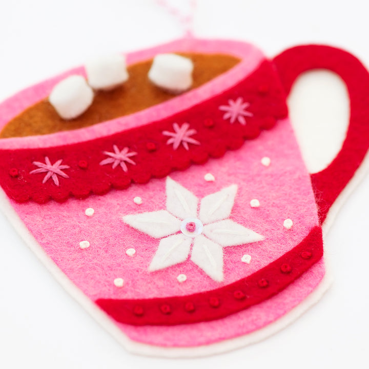 PDF PATTERN - Stocking and Hot Cocoa Wool Felt Ornament Pattern