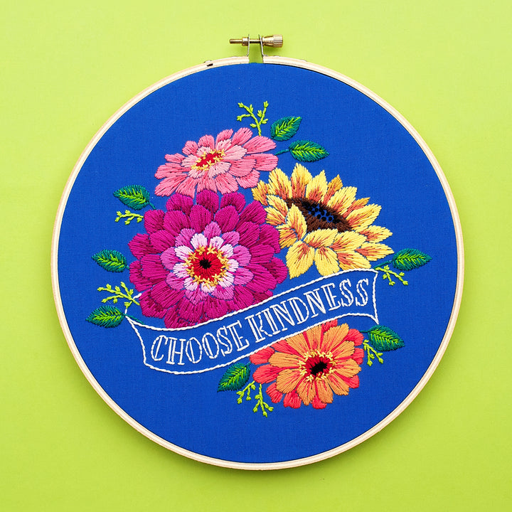 PDF PATTERN - Zinnias & Banner Embroidery Pattern