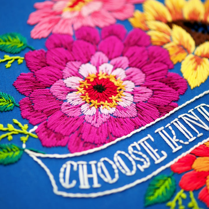 PDF PATTERN - Zinnias & Banner Embroidery Pattern