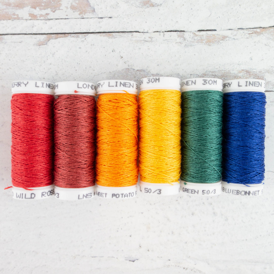 Londonderry Linen Thread (50/3) - Bright Rainbow Set