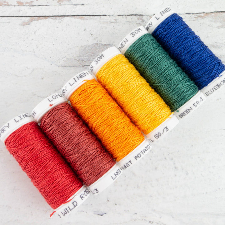 Londonderry Linen Thread (50/3) - Bright Rainbow Set