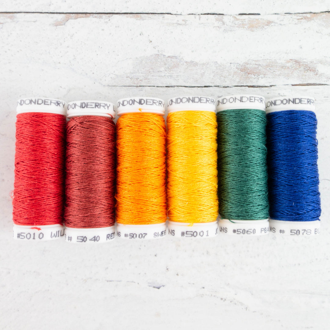 Londonderry Linen Thread (50/3) - Bright Rainbow Set