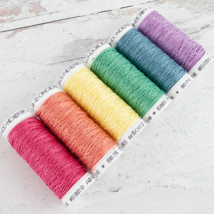 Londonderry Linen Thread (50/3) - Muted Rainbow Set