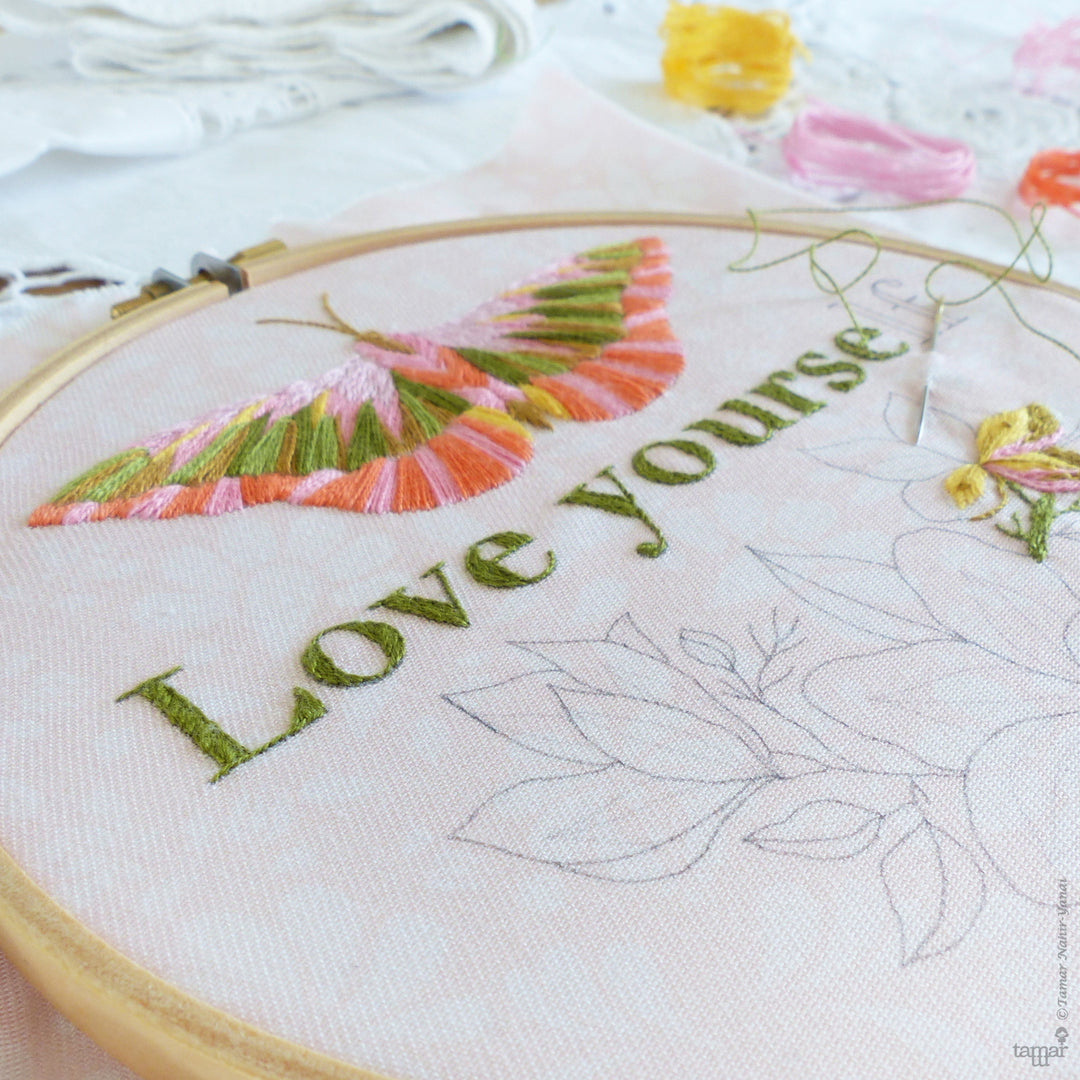 Embroidery Kit : 6" Love Yourself by Tamar Nahir Embroidery Kit - Snuggly Monkey