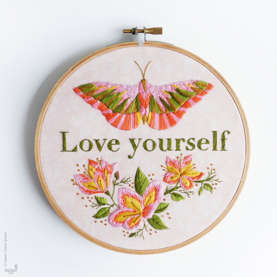 Embroidery Kit : 6" Love Yourself by Tamar Nahir Embroidery Kit - Snuggly Monkey