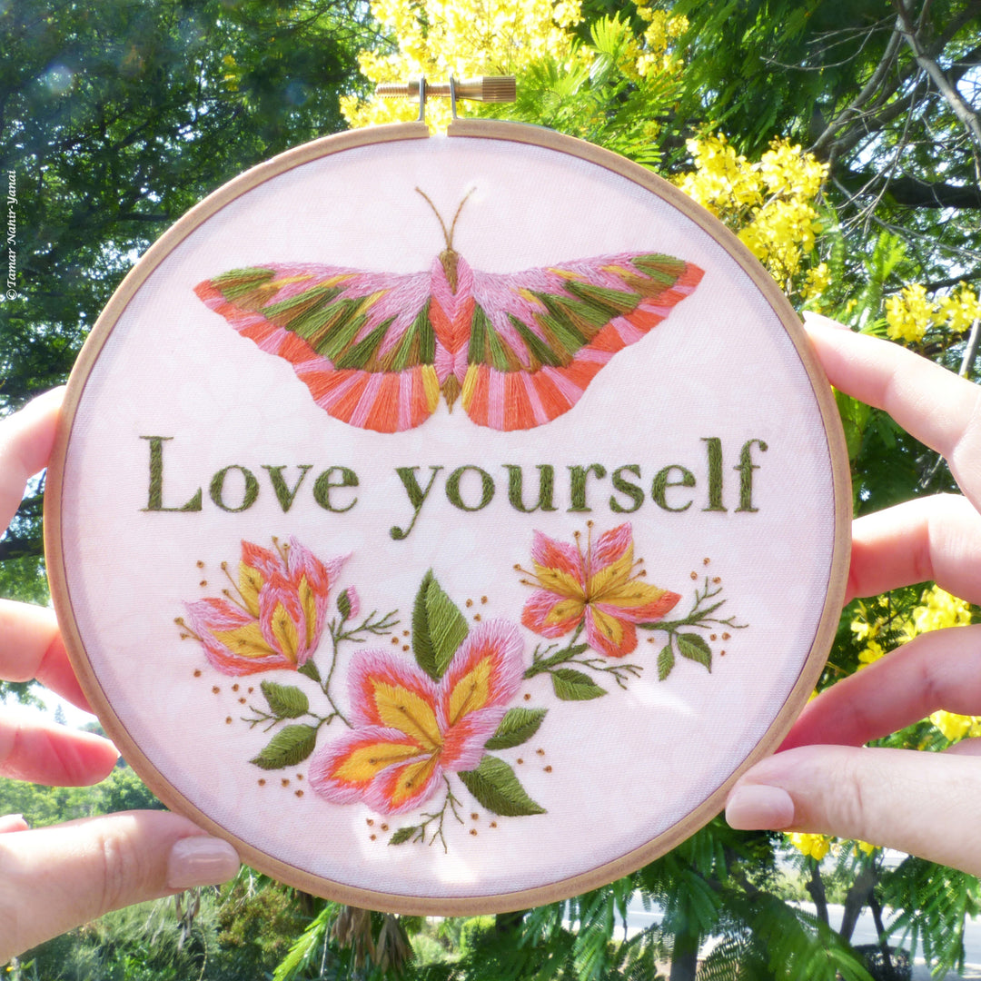 Embroidery Kit : 6" Love Yourself by Tamar Nahir Embroidery Kit - Snuggly Monkey