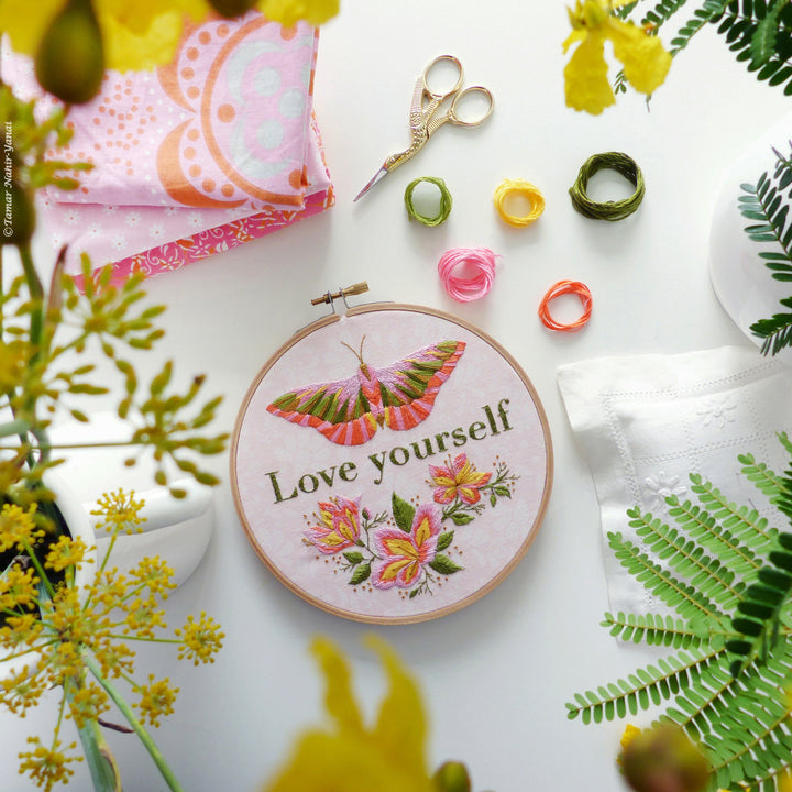 Embroidery Kit : 6" Love Yourself by Tamar Nahir Embroidery Kit - Snuggly Monkey