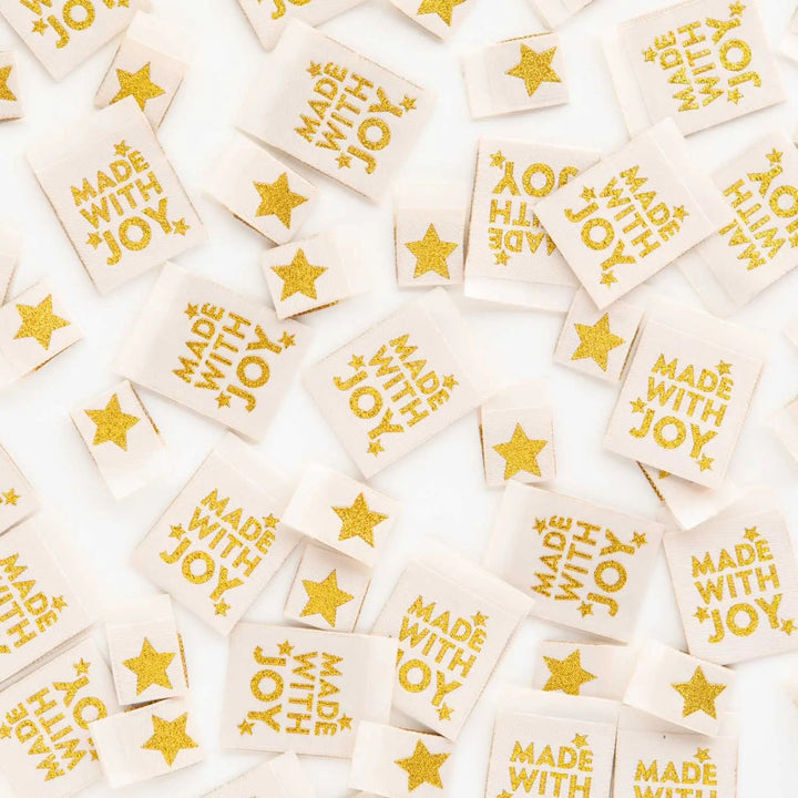 MADE WITH JOY Woven Label with Bonus Star Label
