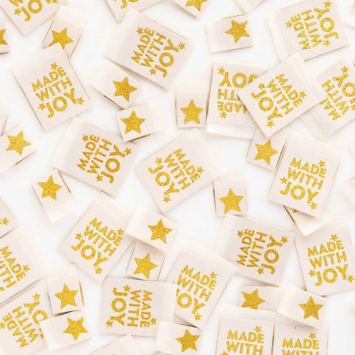 MADE WITH JOY Woven Label with Bonus Star Label