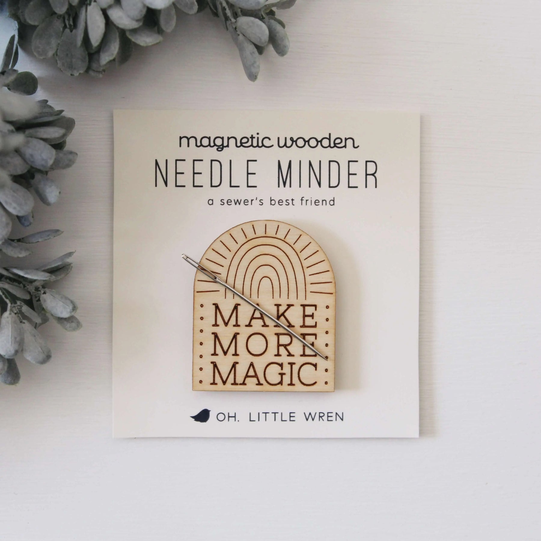 forest fox wooden needle minder – oh, little wren