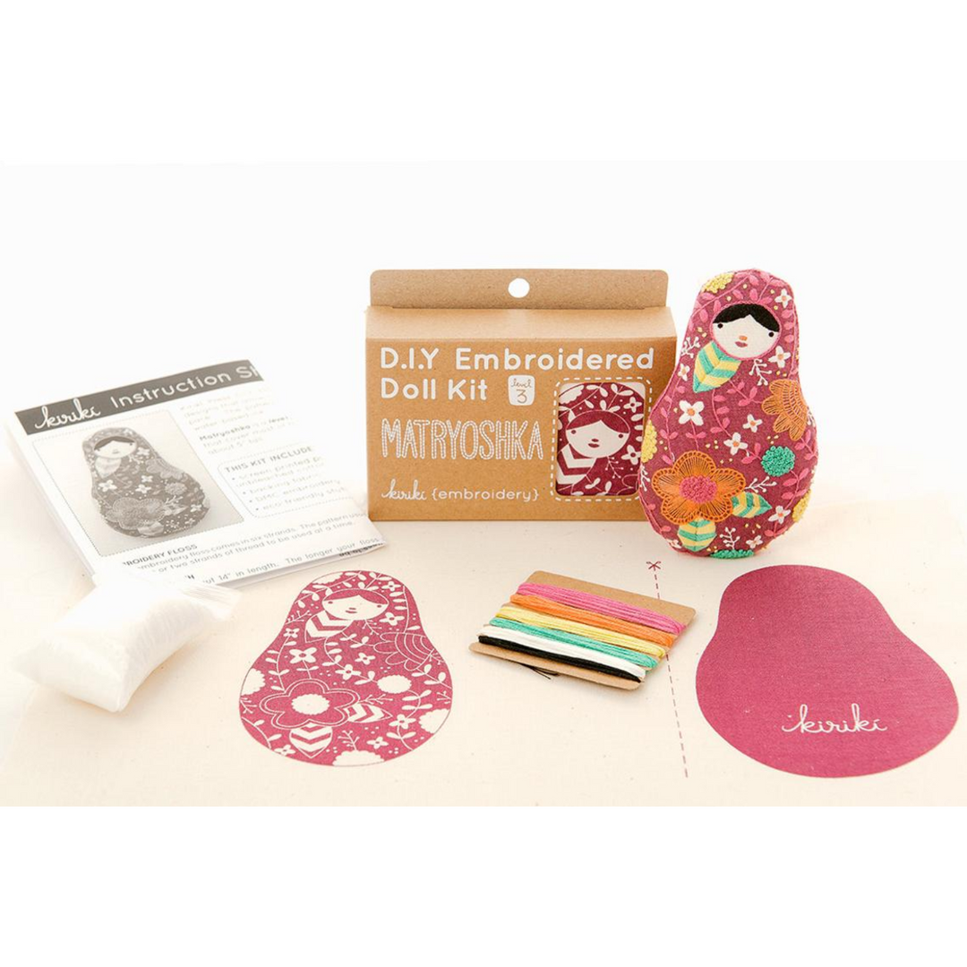 Matryoshka Embroidery Kit by Kiriki Press Embroidery Kit - Snuggly Monkey