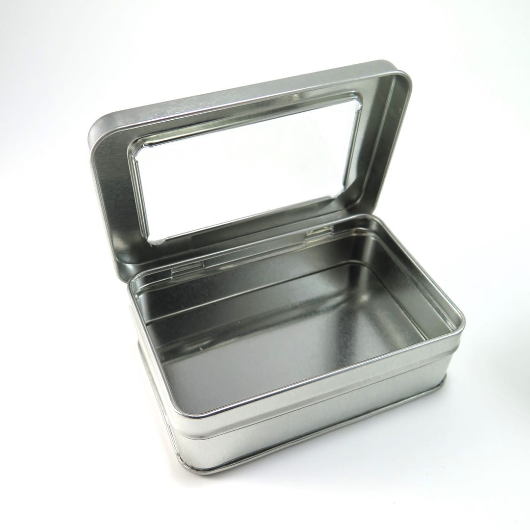 Rectangle Steel Tins with Window (4.25 inch) Boxes - Snuggly Monkey