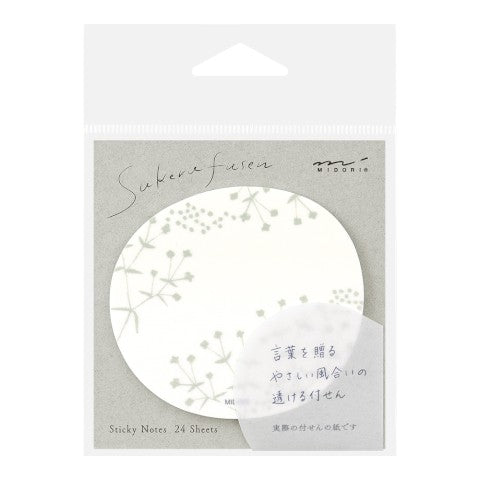 Translucent Sticky Notes - Round Small Flowers