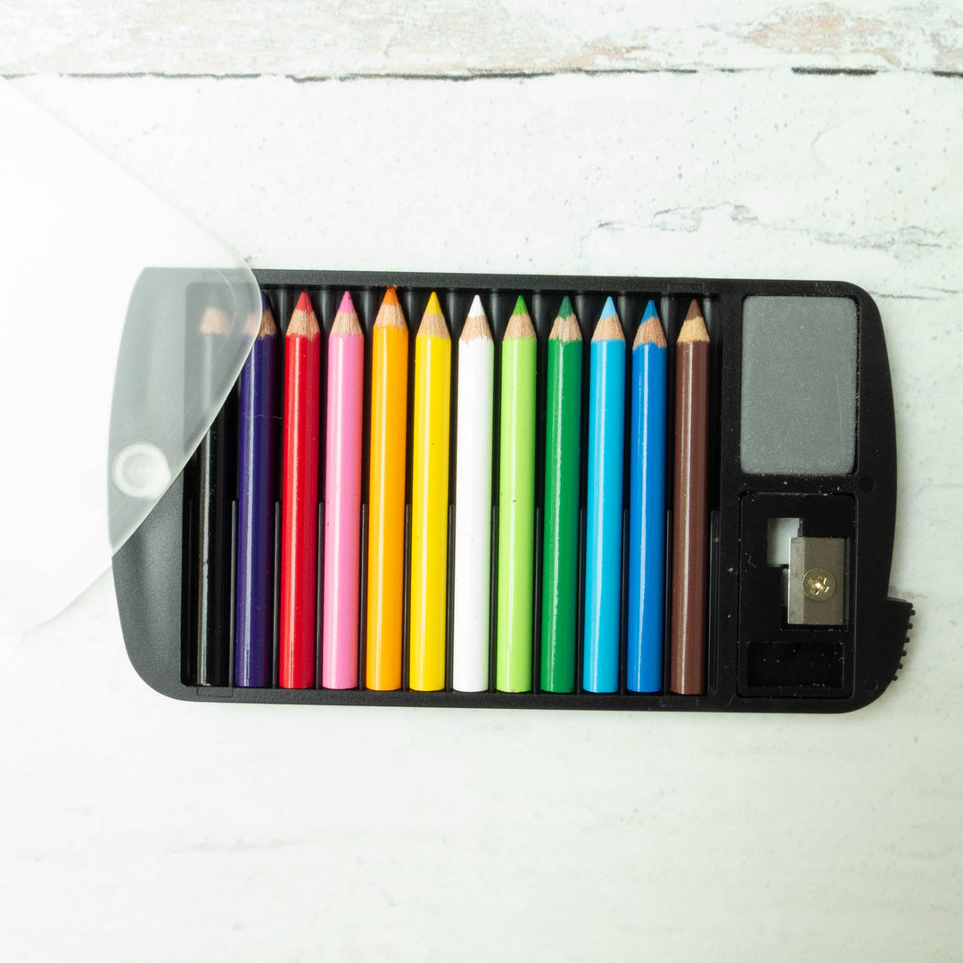 Mini Colored Pencil Set with Sharpener and Eraser – Snuggly Monkey