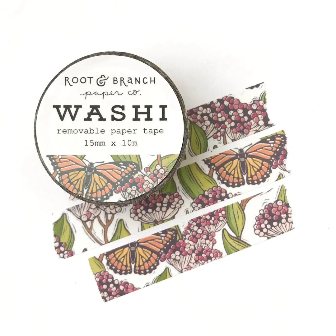 Monarch + Milkweed Washi Tape