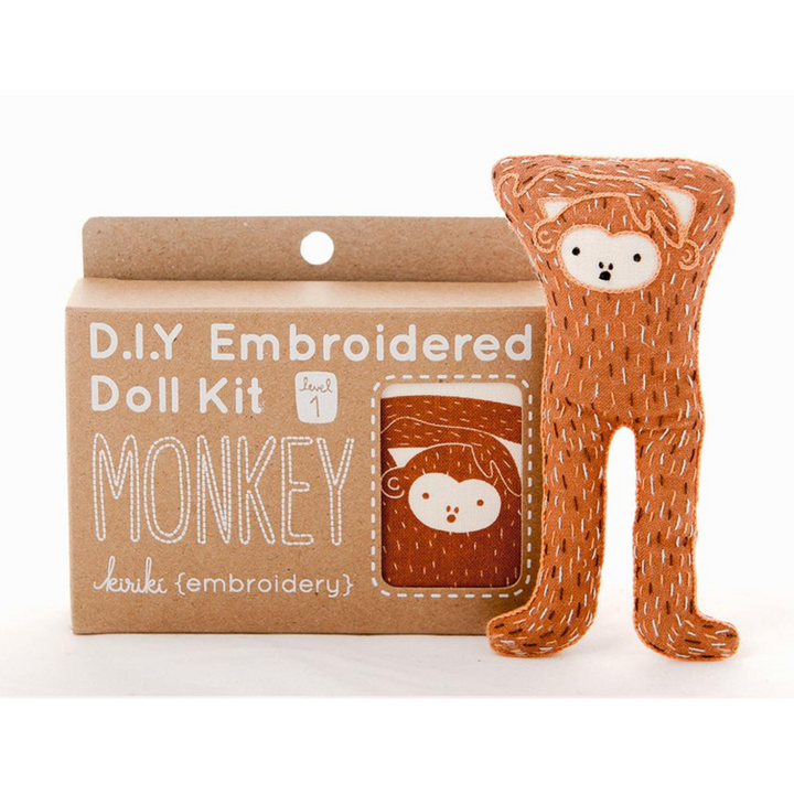 Monkey Plushie Embroidery Kit by Kiriki Press Embroidery Kit - Snuggly Monkey