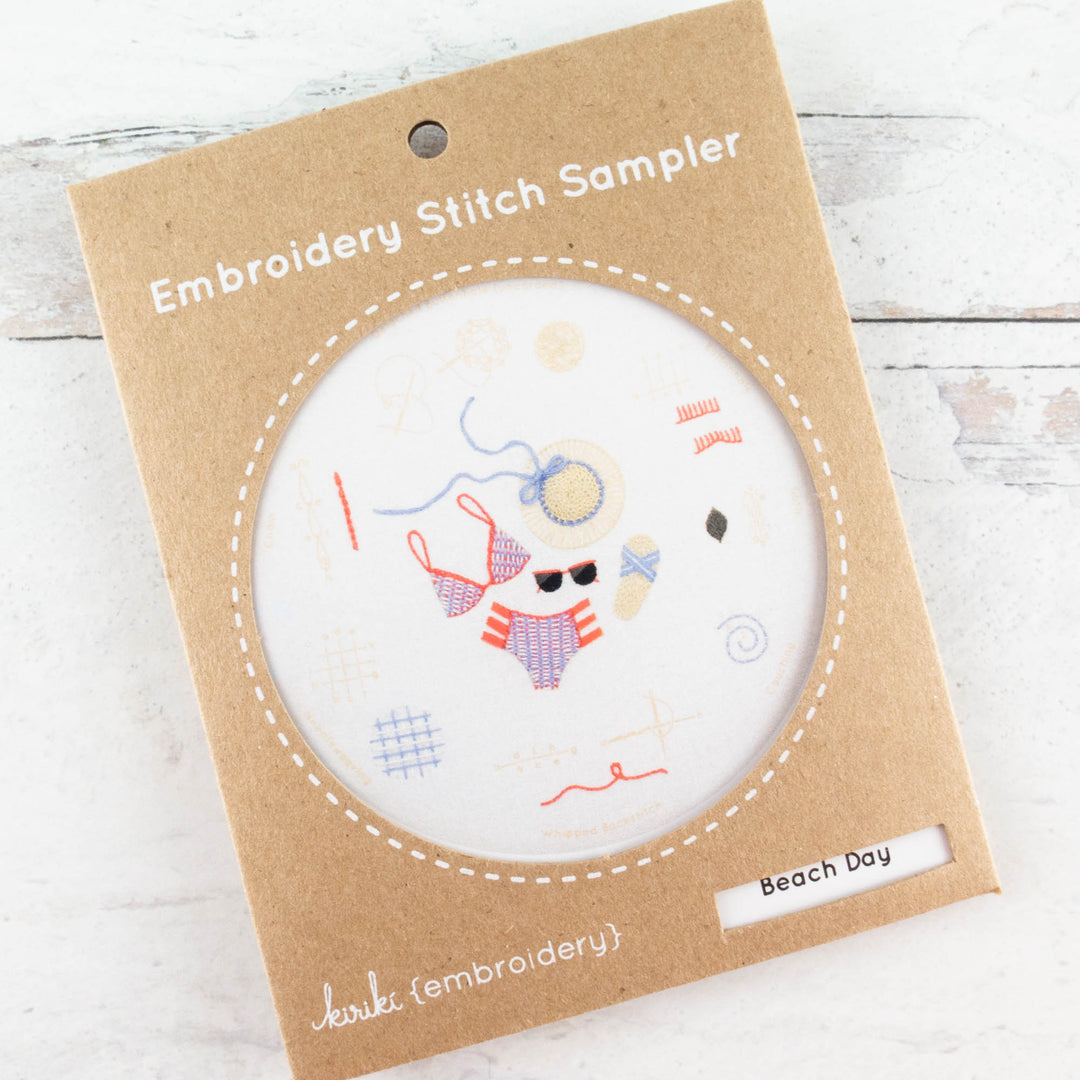 Beach Day Embroidery Stitch Sampler