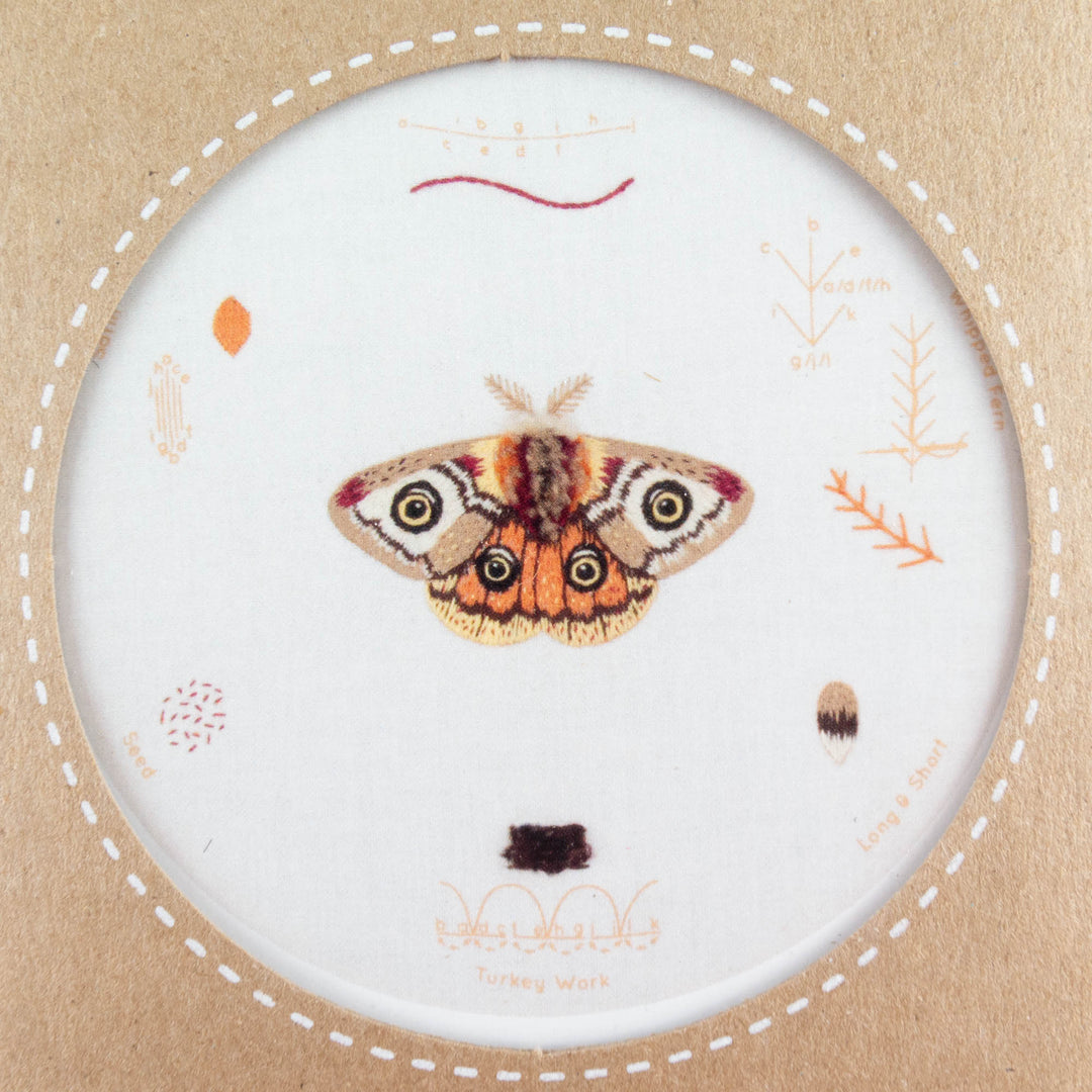 Moth Embroidery Stitch Sampler