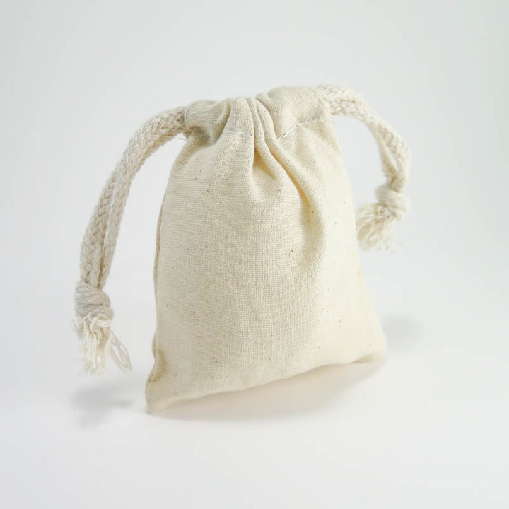 Cotton Muslin Pouches - Small Drawstring Cotton Bags (3"x4") Bags - Snuggly Monkey