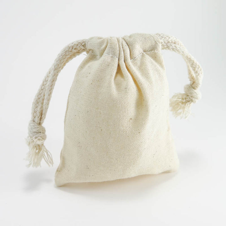Cotton Muslin Pouches - Small Drawstring Cotton Bags (3"x4") Bags - Snuggly Monkey