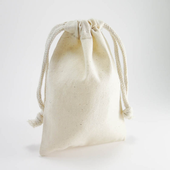 Cotton Muslin Pouches | Medium Drawstring Cotton Bags (4"x 6") Bags - Snuggly Monkey