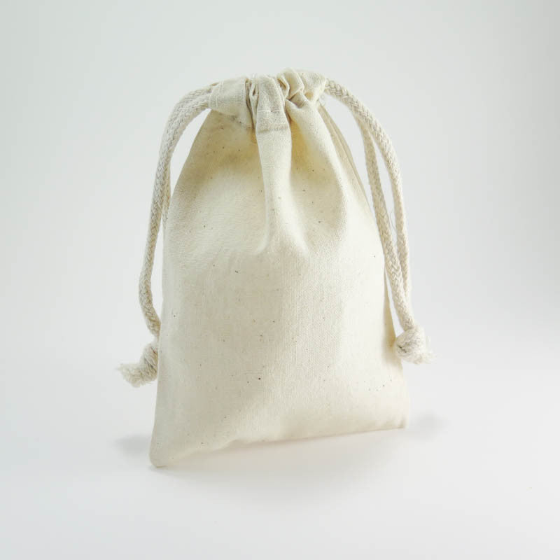 Cotton Muslin Pouches | Medium Drawstring Cotton Bags (4"x 6") Bags - Snuggly Monkey