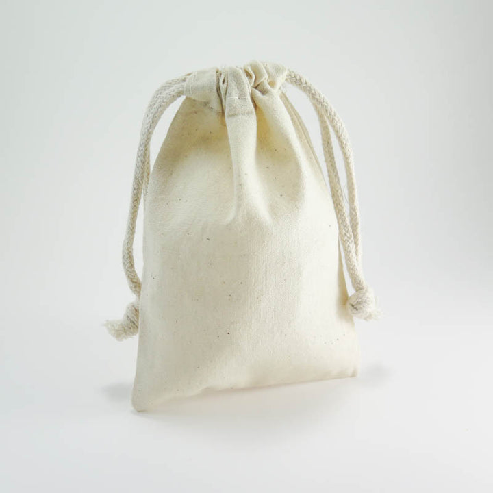 Cotton Muslin Pouches | Medium Drawstring Cotton Bags (4"x 6") Bags - Snuggly Monkey