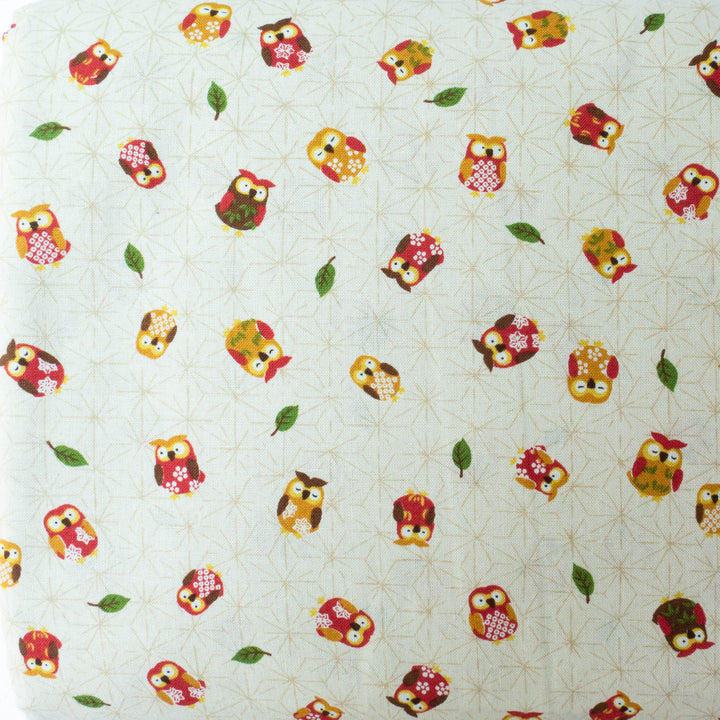 Sevenberry Kasuri : Red Owls on Cream (SK33D22)
