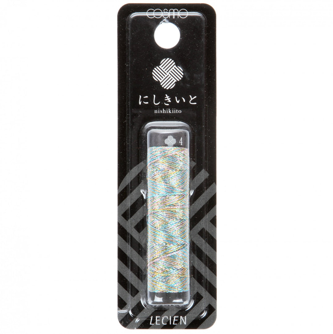 Metallic Embroidery Floss | Cosmo Nishikiito Silver Rainbow (4) Floss - Snuggly Monkey