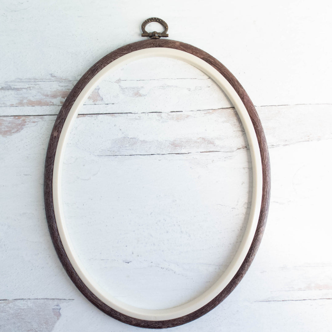 Brown Wood Grain Flexi-Hoops - Oval