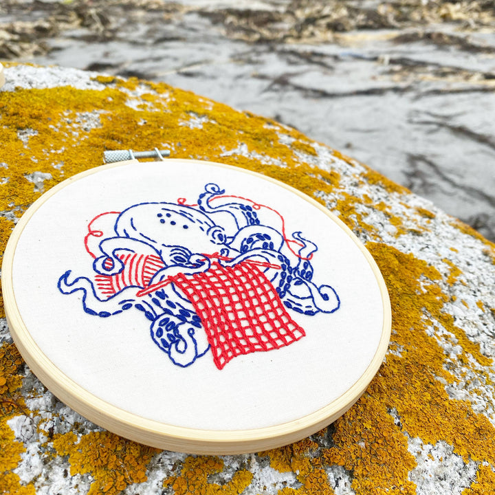 Industrious Octopus Embroidery Kit