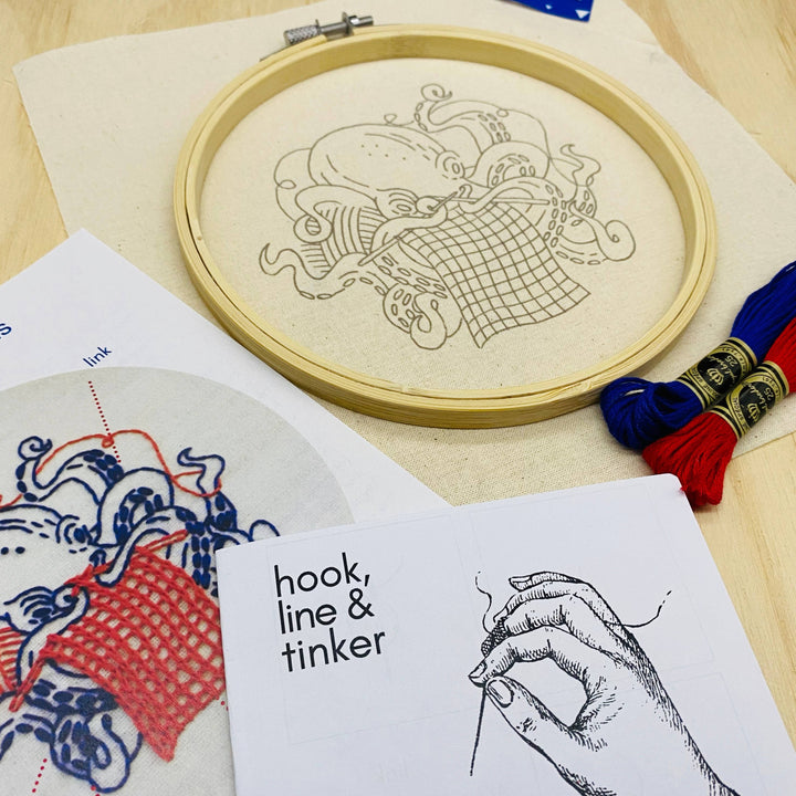 Industrious Octopus Embroidery Kit