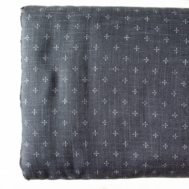 Heathered Cotton - Navy Plus Signs (SB3028)