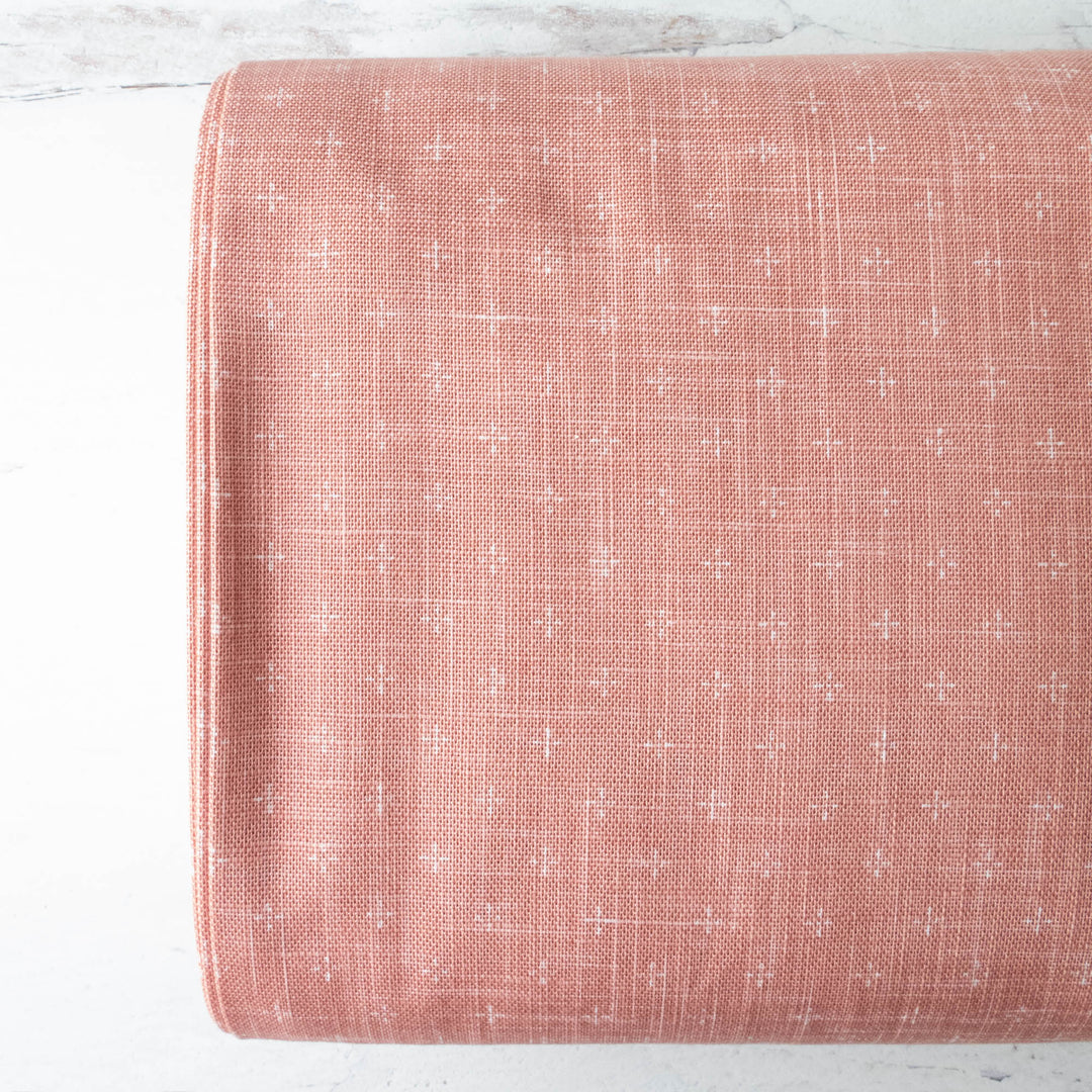 Heathered Cotton - Pink Plus Signs