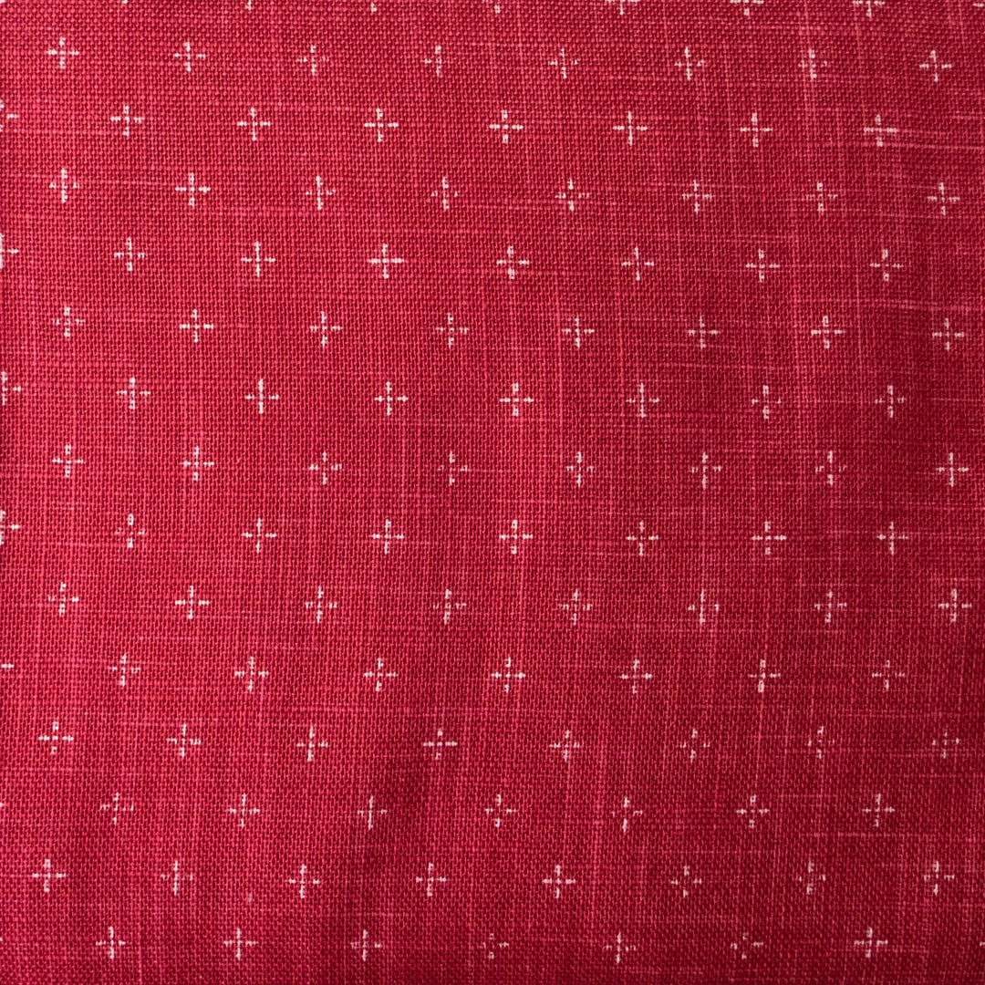 Sevenberry Heathered Cotton - Red Plus Signs