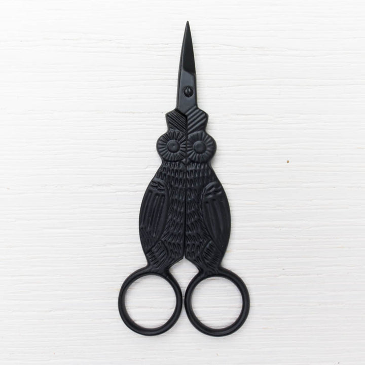 Cute Embroidery Scissors - Black Owl Scissors - Snuggly Monkey