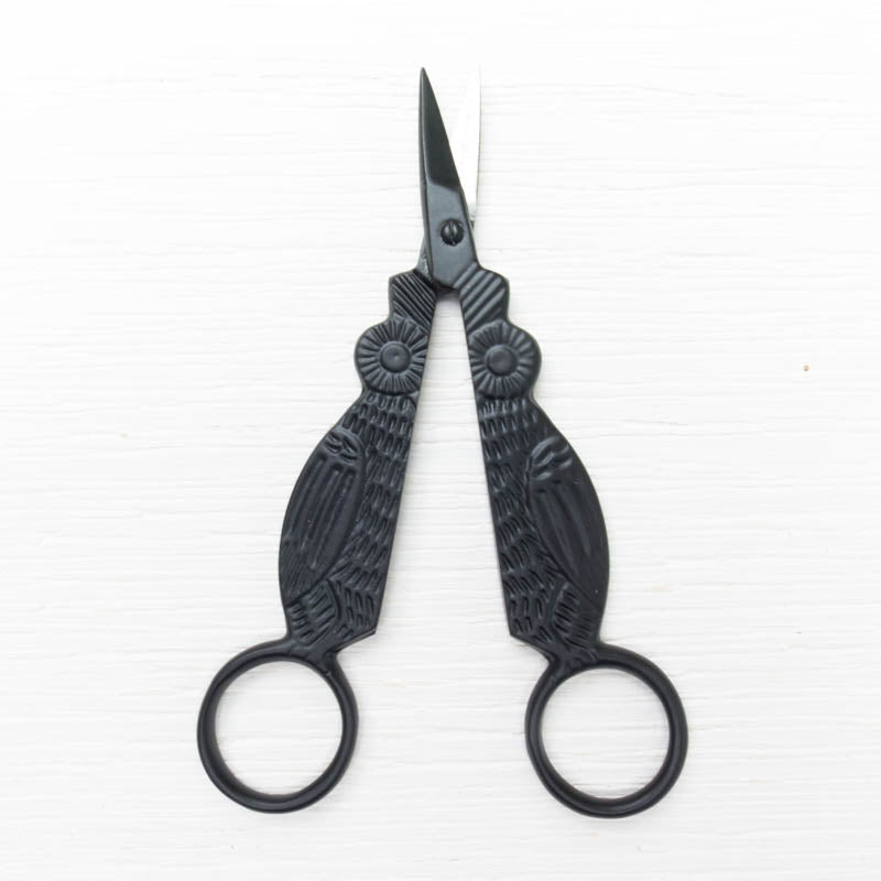 Cute Embroidery Scissors - Black Owl – Snuggly Monkey