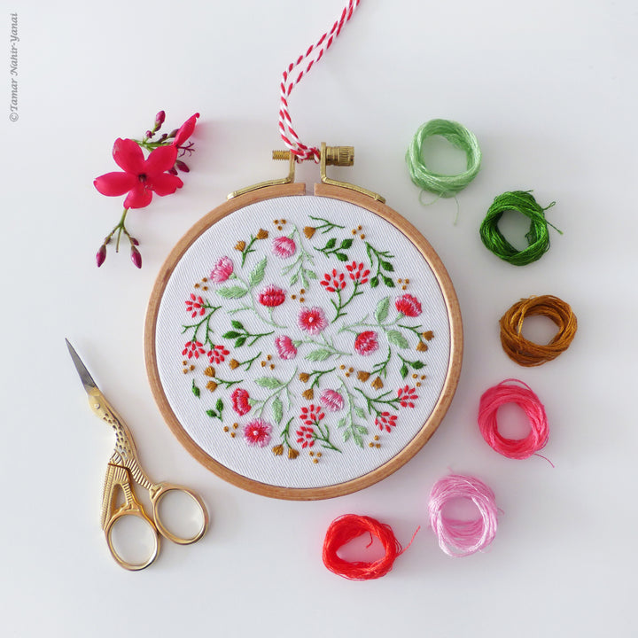 Christmas Flowers Embroidery Kit
