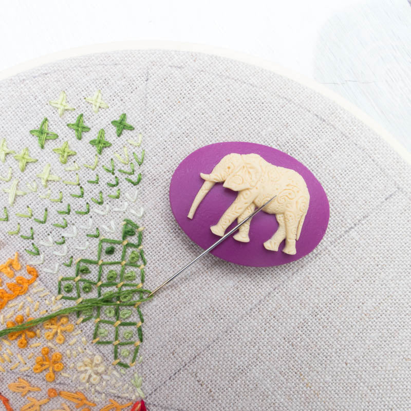 Purple Elephant Needle Nanny Needle Minder - Snuggly Monkey