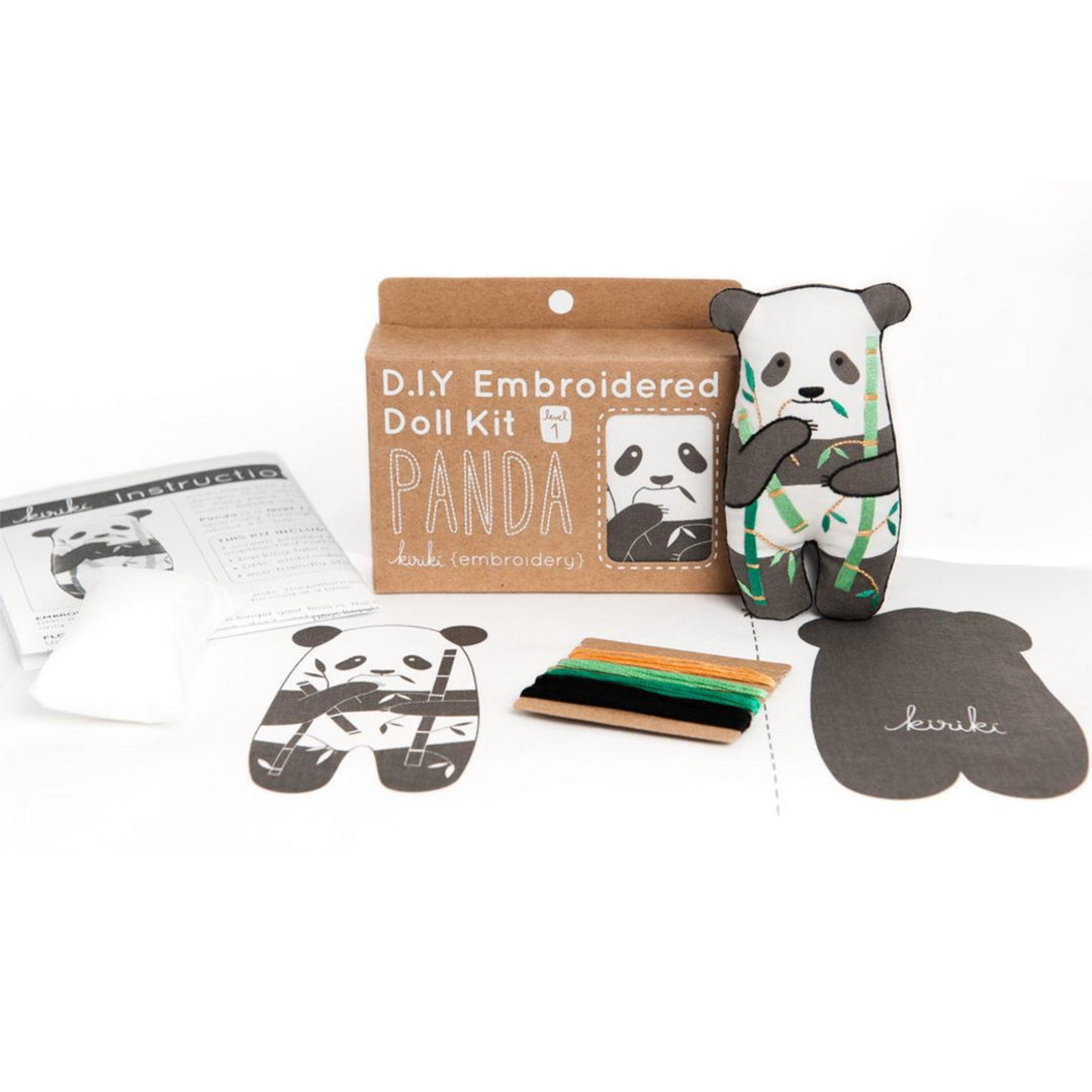 Panda Plushie Embroidery Kit by Kiriki Press Embroidery Kit - Snuggly Monkey