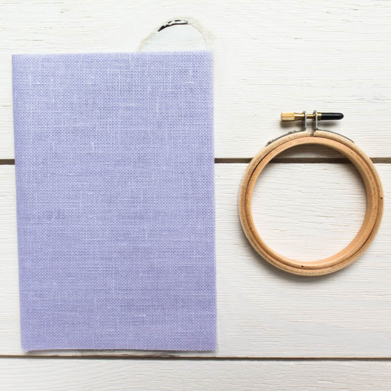 28 ct Cashel Linen - Peaceful Purple Fabric - Snuggly Monkey
