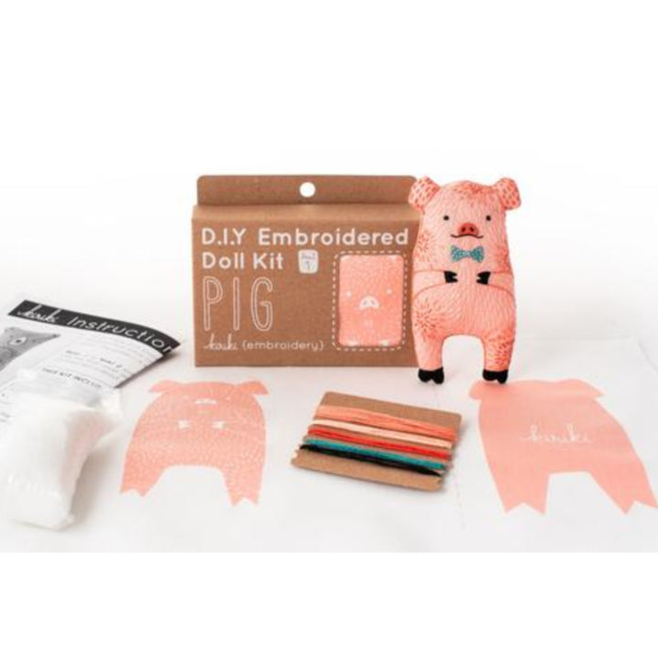 Pig Plushie Embroidery Kit by Kiriki Press Embroidery Kit - Snuggly Monkey